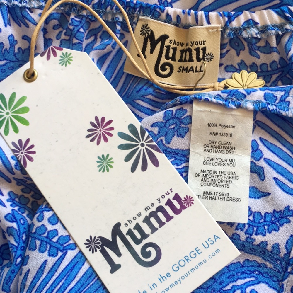 NWT Show Me Your Mumu Heather Halter Maxi Dress - in Sea Breeze - Picture 14 of 14